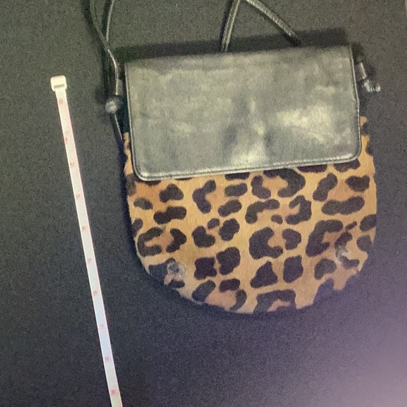 Leather purse animal print fur aprox 8”x 7.5” - Picture 1 of 5